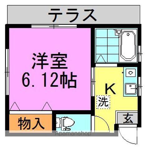 ビームKⅡ(1K/1階)の間取り写真