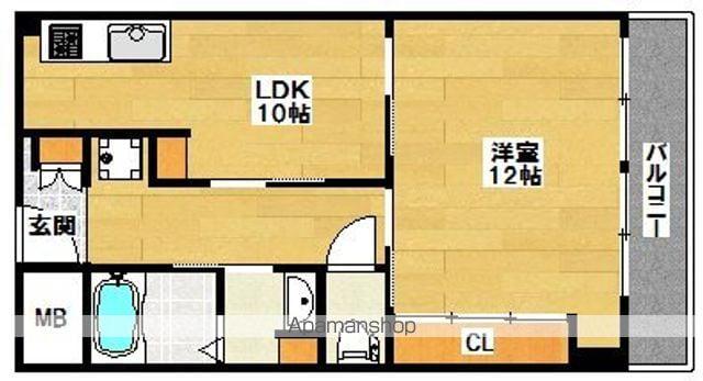 住吉グリーンビル(1LDK/2階)の間取り写真