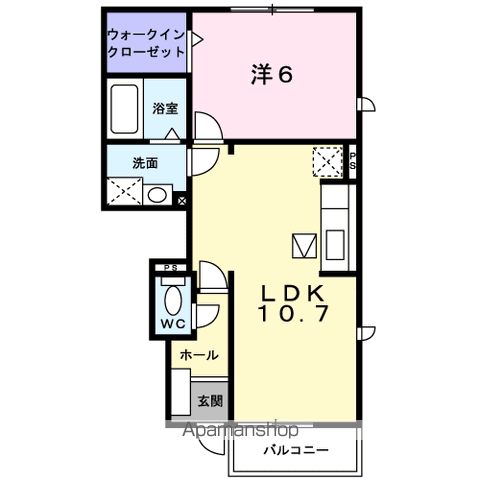 フリッシュⅠ(1LDK/1階)の間取り写真