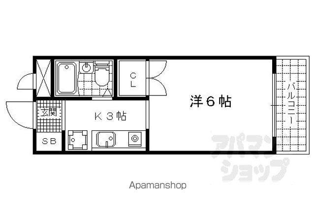 ぼなーる東野(1K/2階)の間取り写真