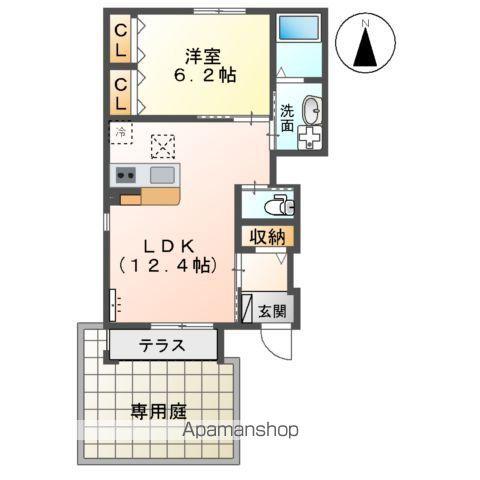アリディファルコⅠ(1LDK/1階)の間取り写真