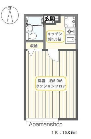 ミント大谷田B(1K/1階)の間取り写真