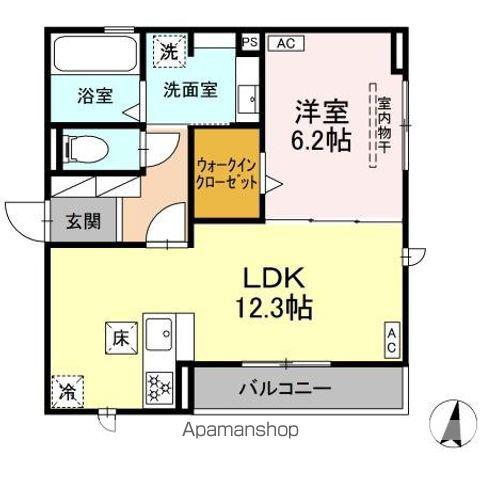 D-HILLS上浅田Ⅱ(1LDK/1階)の間取り写真