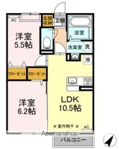 SUPRISE SPACE SANTA GS(2LDK/2階)の間取り写真