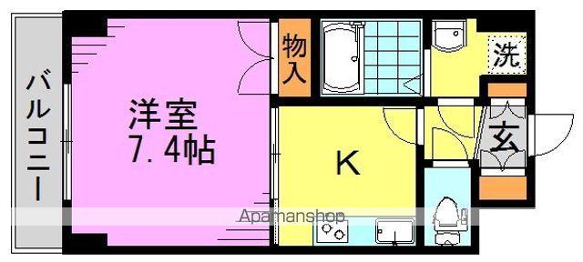 スペーシア高円寺Ⅰ(1K/4階)の間取り写真