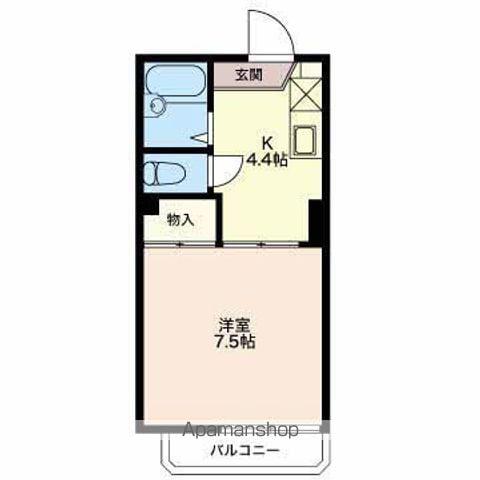 ベルメゾン安茂里(1K/1階)の間取り写真