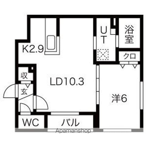 クラリス平岸Ⅱ(1LDK/2階)の間取り写真
