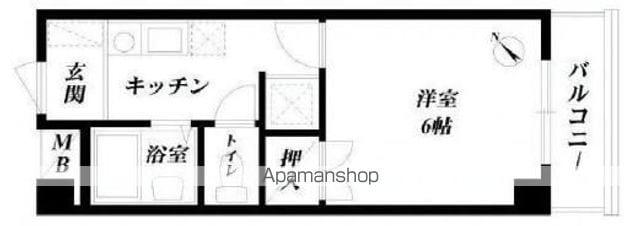 サンマリノ本牧(1K/1階)の間取り写真