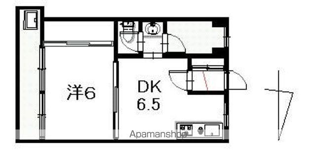 玉名ハイツ(1DK/4階)の間取り写真