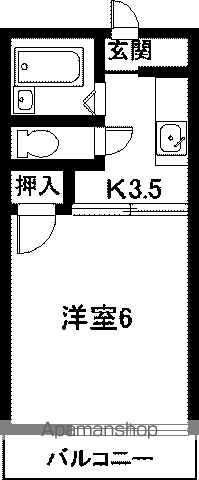 サンハイム星宮(ワンルーム/1階)の間取り写真