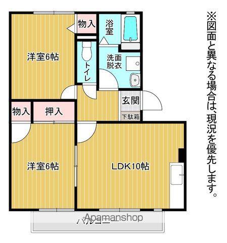 クレール徳力Ⅱ(2LDK/2階)の間取り写真