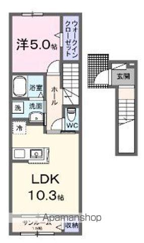 ONE THOUSAND Ⅰ(1LDK/2階)の間取り写真