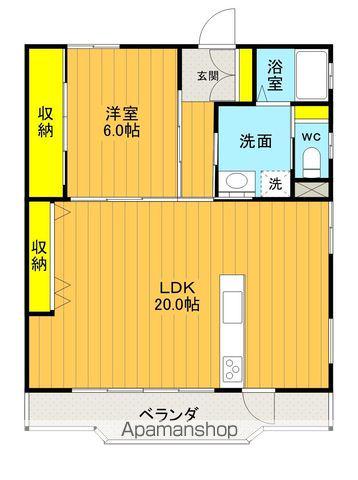 三澤屋Ⅱ(1LDK/2階)の間取り写真