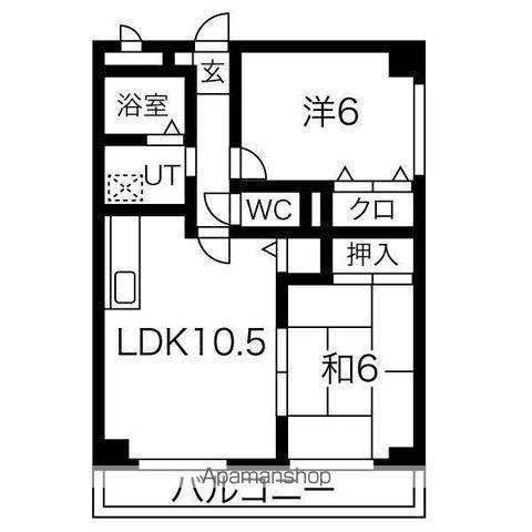 エステート良和 S棟(2LDK/1階)の間取り写真