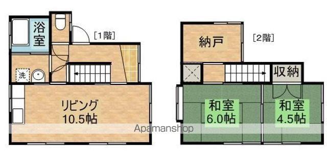 日豊本線 都城駅 バス乗車時間：15分 三州病院前バス停バス停で下車 徒歩5分 2階建 築49年(2SLDK)の間取り写真