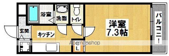 フローラ大津池(1K/2階)の間取り写真