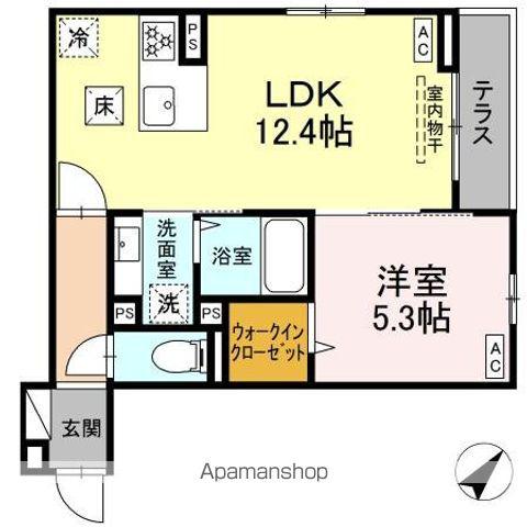 ASSET-COURT曙町(1LDK/1階)の間取り写真