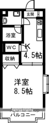 ピュールⅠ・T(1K/3階)の間取り写真