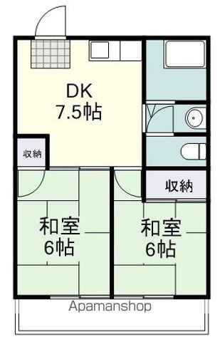 新川ハイツ(2DK/2階)の間取り写真