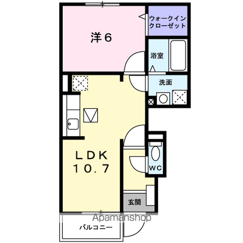 ヴィラセレッソ(1LDK/1階)の間取り写真