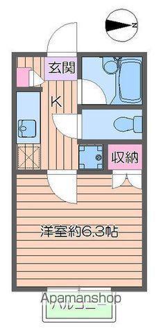 サンライズ西綾瀬(1K/2階)の間取り写真