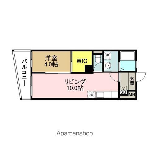 リバービュー博多(1LDK/6階)の間取り写真