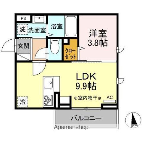 シュールメゾンⅡ(1LDK/3階)の間取り写真
