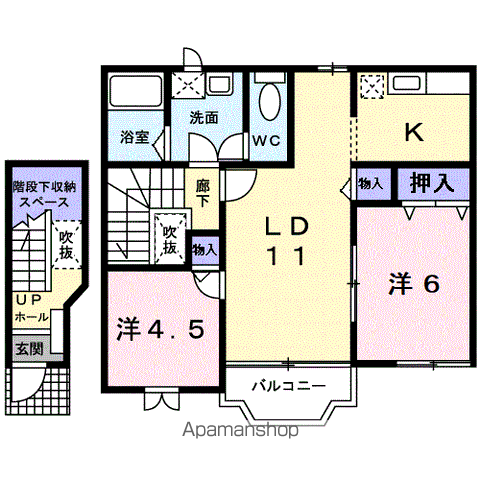 サニーフォレスト(2LDK/2階)の間取り写真