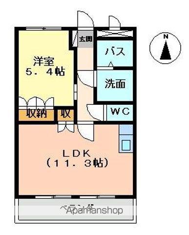 サンタプレイスⅡ(1LDK/2階)の間取り写真
