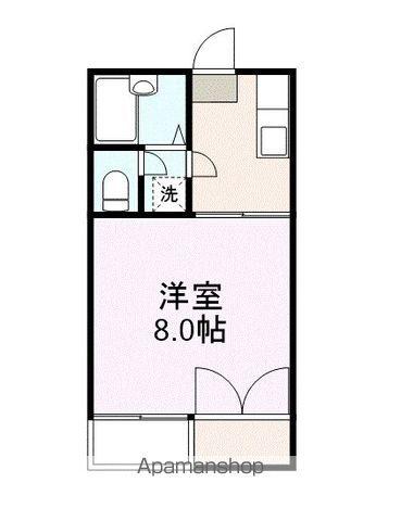 西原ハイツⅢ(1K/1階)の間取り写真