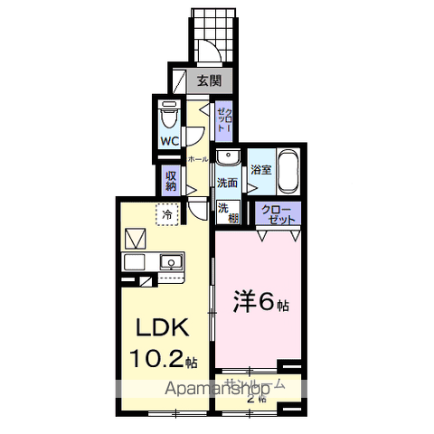 サンリット ヒル(1LDK/1階)の間取り写真