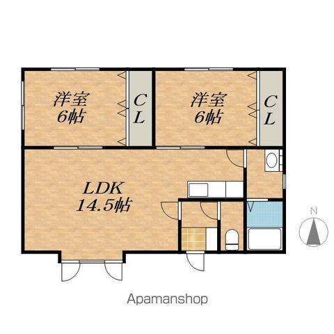 WISTARIA(2LDK/1階)の間取り写真