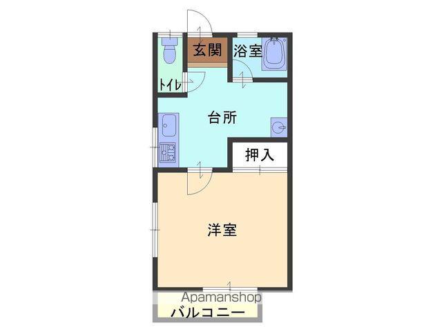 セピアコートB棟(1K/1階)の間取り写真
