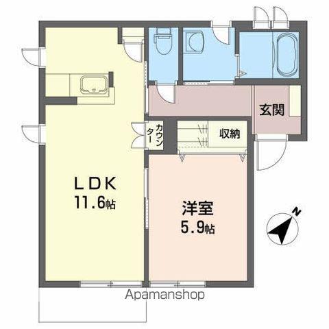 ファミール千田Ⅱ(1LDK/1階)の間取り写真