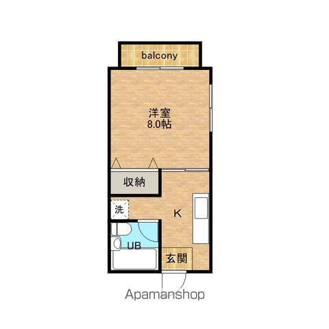 なみきコーポ(1K/2階)の間取り写真