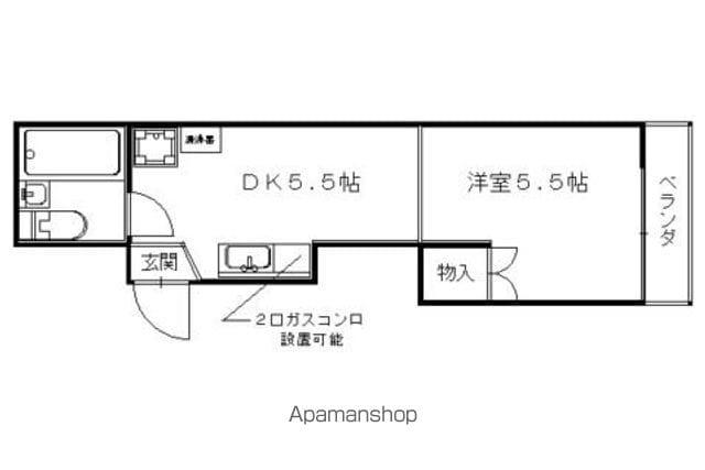 東上善寺町マンション(1DK/3階)の間取り写真