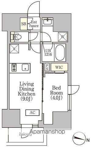 イプセ渋谷本町(1LDK/2階)の間取り写真