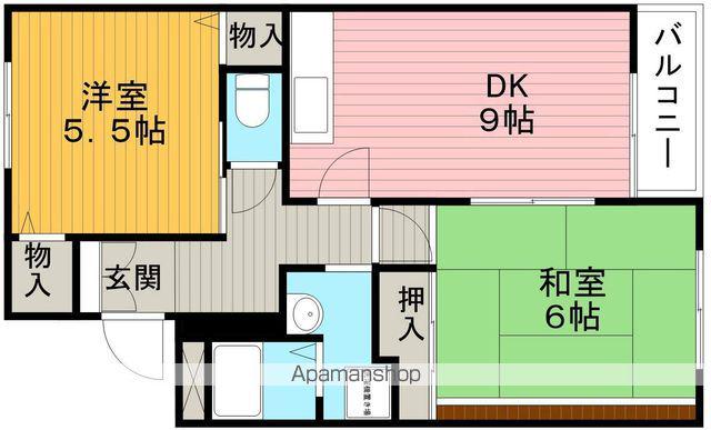 サンベール春日(2DK/2階)の間取り写真