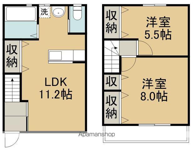 パルプンテB(2LDK/1階)の間取り写真