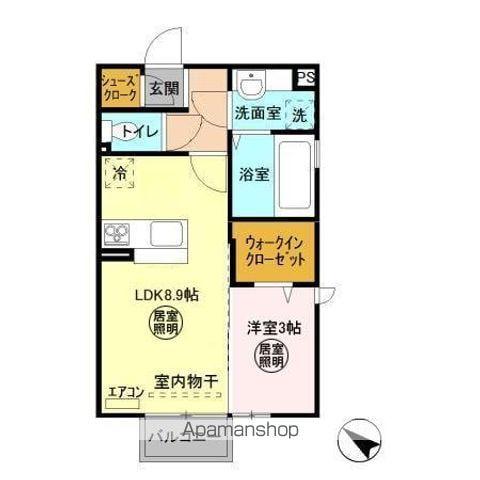 ラ・トゥール二番館(1LDK/2階)の間取り写真