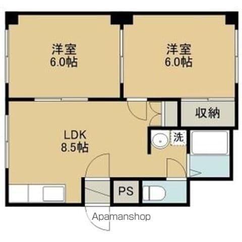 ローヤルハイツ元町(2LDK/1階)の間取り写真