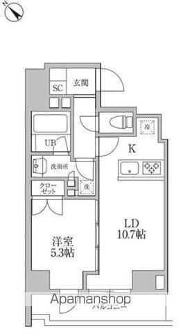 レジディア文京本郷Ⅲ(1LDK/10階)の間取り写真