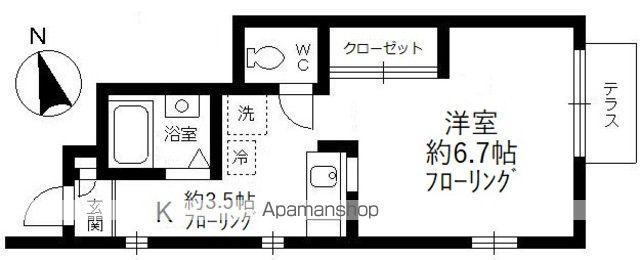 グリーンコート(1K/1階)の間取り写真
