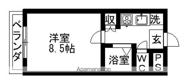 エクセルコジマⅡ(1K/2階)の間取り写真