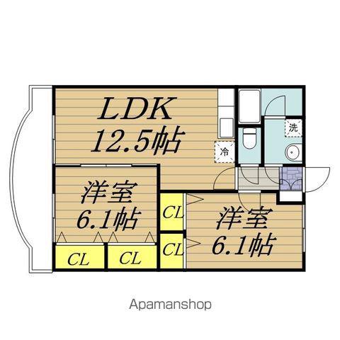 エスト・ヴィラージュ(2LDK/3階)の間取り写真