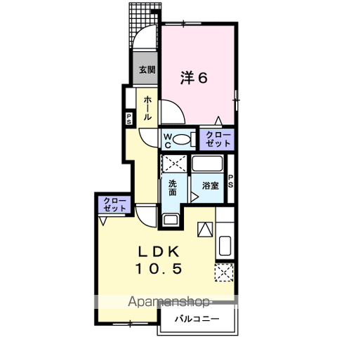 フォーマルハウト(1LDK/1階)の間取り写真