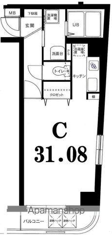 グリフィン横浜・ファーストステージ(ワンルーム/2階)の間取り写真