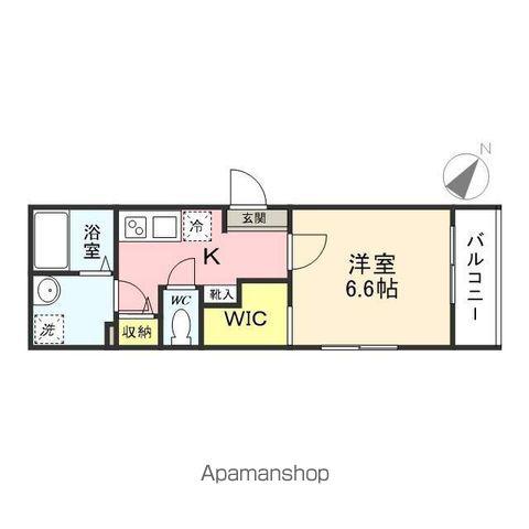MELDIA入間市Ⅱ(1K/2階)の間取り写真