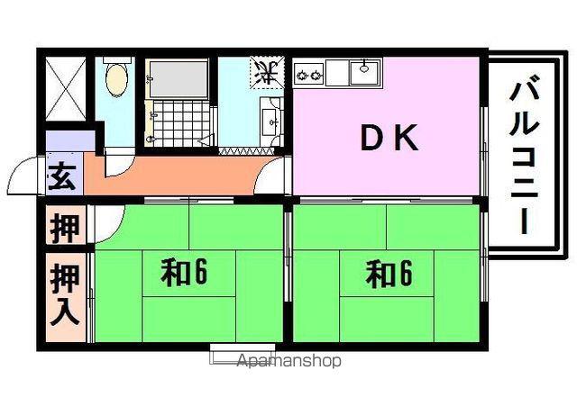 サンフォレスト塚口(2DK/3階)の間取り写真