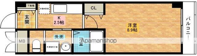 フォレストインサイド5(1K/4階)の間取り写真
